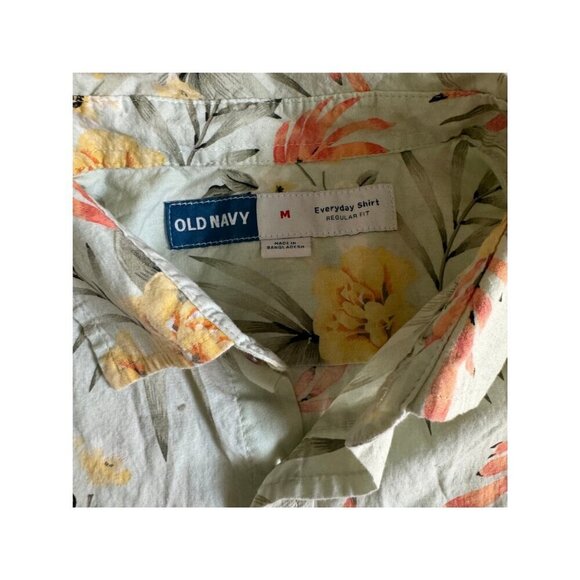 Old Navy men's tropical button down short sleeve top size M - Picture 4 of 4